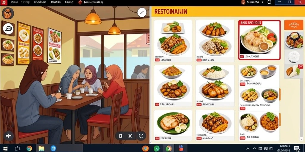 Screenshot dari level menantang dalam permainan.