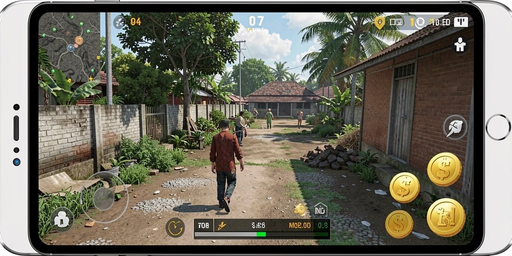 Pemandangan level yang menawan dan penuh warna.